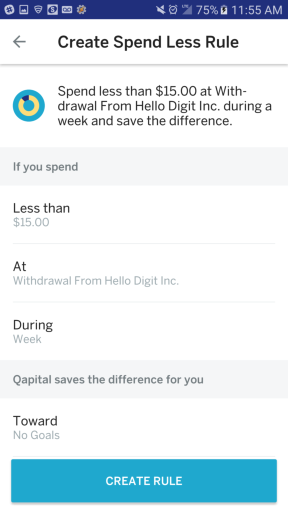 Qapital - Spend Less Rule digit vs qapital